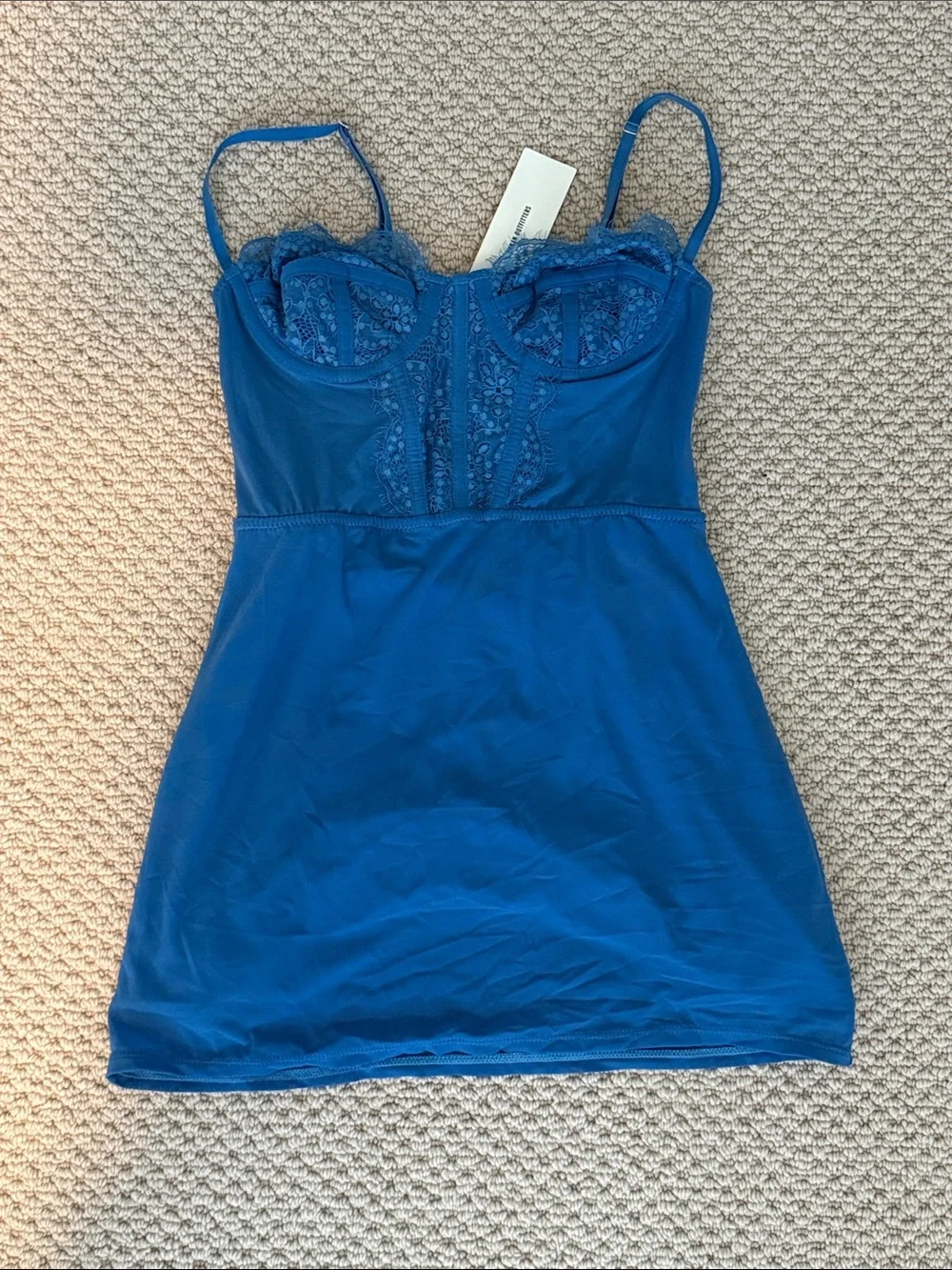 Urban Outfitters Size Extra Small XS Women's Blue Lace-Trim Slip Dress NWT NEW